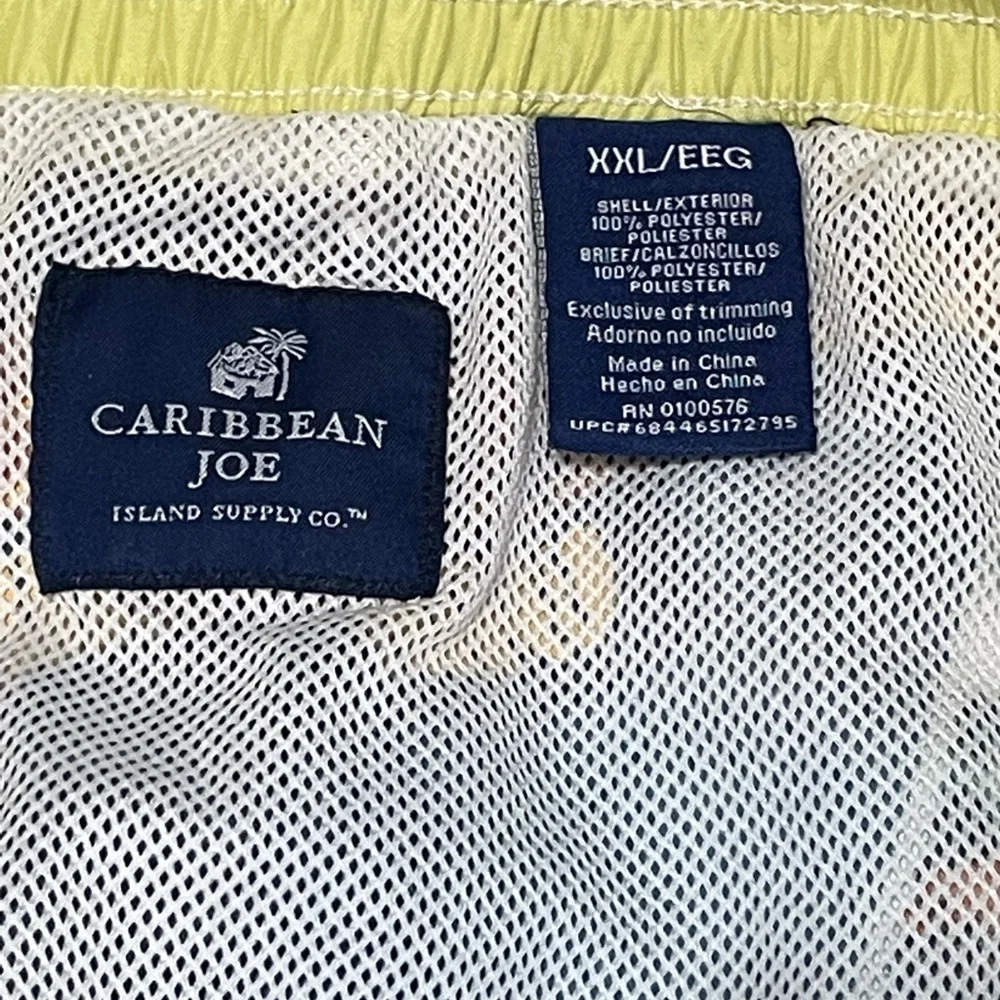Caribbean Joe Swim Trunks XXL Travel Postcard Theme Swim Shorts Board Shorts